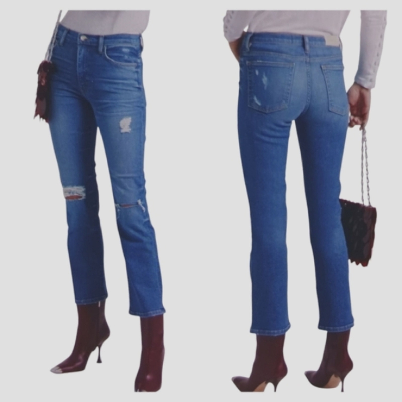 Iro Bonnie Distressed Kick Flare Irie Jeans Euc $255 Size 28 J1698